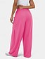 abordables jambe large et taille haute-Femmes Jambe large Slacks Streetwear Occasionnel Longueur complète Naturel Uni Avec Poches Conception à cordon élastique Confortable Rue Fête Rouge bordeaux Noir Vert Véronèse Marron clair Automne