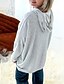 halpa Yksinkertaiset huiput-Naisten Pullover-huppari Tavallinen Katutyyli Vapaa-aika Pitkähihainen Hupullinen Tavalliset topit Katu Pyhäpäivä Napit Rubiini Vaalean harmaa Tumman harmaa Syksy Talvi