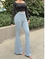 voordelige Effen legging-Dames Leggings uitlopende legging Streetwear Casual Lang Hoge taille Effen Elastische taille Hoge snede Ademend Zacht Micro-elastisch Vakantie Straat Alledaagse kleding Donker Grijs Lichtblauw Zomer