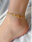 voordelige Damesarmband-Gouden enkelbandje met hartjesmotief voor dames – verstelbare ketting van legering, elegant minimalistisch ontwerp voor zomer, strand en vrijetijdskleding