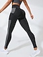 billige Yoga Leggings &amp; Tights-Dame Capri-tights Yoga Leggings Lomme Midjekontroll Høy Midje Treningsstudio Dans Treningsklær Bunner Fargeblokk Svart Høst sport Sportsklær Tett passform