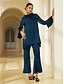 voordelige Blouses &amp;amp; Shirts-Dames Blouse Chiffon Modaal Effen / effen kleur Alledaagse kleding Afspraakje Uitgaan Flare manchet mouw Mesh mouw Zwart Marineblauw Bruin Lange mouw Elegant Elegant en luxueus Casual / Dagelijks