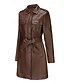 abordables Manteaux d&#039;Hiver-Femmes Manteau Coupe-vent Confortable Avec Poches Fermeture intégrale Mode street style Uni Extérieur Décontracté Quotidien Long Col Rabattu Coupe régulière manche longue Vêtements d&#039;extérieur Noir
