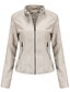 economico Giacche da Donna-Per donna Giacca in Ecopelle Confortevole Tasca Cerniera completa Moda Stile da Strada Semplice All&#039;aperto Casual Quotidiano Regolare Collo alla coreana Vestibilità regolare Manica Lunga Capispalla