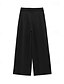 ieftine picior lat și talie înaltă-Pentru femei Picior Larg Pantaloni Șic Stradă Casual Lungime totală Natural Simplu Talie elastică Comfortabil Stradă Concediu Purtare Zilnică Negru Kaki Toamnă Fit regulat