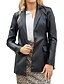 voordelige Imitatieleren jassen-Dames Jas van imitatieleer Comfortabel Knop Modieus Modern Effen Werk Dagelijks Normaal Strijkijzer Normale pasvorm Lange mouw bovenkleding Zwart Rood Kameel Lente Herfst