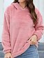 baratos Moletons Felpudos-Mulheres Pulôver Moletom Com Capuz Tecido Roupa de rua Casual Manga Longa Com Capuz Tops regulares Rua Feriado Para Noite Rosa Inverno