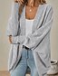 preiswerte Offene Frontstrickjacke-Damen Strickjacke Lässig Einfarbig Gerippt Kapuze Gestrickt Langarm Normale Oberteile Stricken Outdoor Ferien Ausgehen Schwarz Rosa Herbst