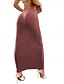 levne Volné sukně-Dámské Sukně Bodycon Na běžné nošení Maxi Střední vzestup Sukně Bez vzoru Lehce elastické Dovolená Jdeme ven Černá Mandlová Růžová Hnědá Podzim Polyester
