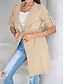 abordables Manteaux Trench-Femmes Veste Décontractée Confortable Respirant Avec Poches Mode Occasionnel Uni Vacances Rue Occasionnel Tenue quotidienne Ouvert devant Régulier Col Rabattu Coupe régulière manche longue Vêtements