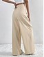 billige brede ben og højtaljet-Dame Bredt Bukseben Bukser Gade Afslappet Lang Høj Talje Vanlig Åndbarhed Blød Mikroelastisk Ferierejse Gade Dagligdagstøj Sort Lys pink Lyseblå Abrikos Efterår Regulær