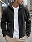 cheap Casual Jackets-Men&#039;s Winter Jacket Teddy Coat Casual Jacket Vacation Daily Thermal Warm Pocket Fleece Fall Winter American Flag Fashion Streetwear Hooded Regular Dark Gray Black Navy Blue Khaki Jacket