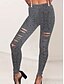 billige Ensfarvede leggings-Dame Leggins Hyggelige leggings Gade Afslappet Lang Høj Talje Vanlig Ribbet Åndbarhed Blød Mikroelastisk Yoga &amp; Danse Sko Gade Sort Grå Efterår Regulær