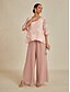 baratos calças femininas de festa-Mulheres Atrevido Calças retas Elegante à moda Estilo Clássico Comprimento total Cintura Média Côr Sólida Cintura elástica Com Stretch Casamento Férias Festa Rosa avermelhado Primavera / Outono