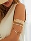 abordables Bracelet pour femme-Bracelet manchette en or pour femme avec breloques en forme de feuille - Bijoux bohème tendance pour fêtes et festivals
