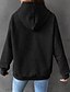 baratos Moletons e Sweatshirts Texturizados-Mulheres Pulôver Moletom Com Capuz Tecido Roupa de rua Casual Manga Longa Com Capuz Tops regulares Feriado Para Noite Bolsos Preto Branco Cinzento Outono Inverno