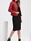 economico Giacche da Donna-Per donna Giacca in Ecopelle Confortevole Tasca Cerniera completa Moda Stile da Strada Semplice All&#039;aperto Casual Quotidiano Regolare Collo alla coreana Vestibilità regolare Manica Lunga Capispalla