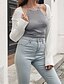 billige Cardigans og overtøj-Dame Cardigan Afslappet Helfarve Tyk V-hals Strikket Langærmet Crop Tops Strikke Daglig Ferie I-byen-tøj Hvid Efterår Vinter