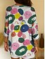 billige Kvinne Striper &amp; Geometriske Topper-Kvinnes Bluse Tunika V-hals Lange Ermer Boho Casual Grafisk Geometrisk Prikkete Vintage Daglig Stilig Vanlige Topper Daglig Print Gul Rosa Blå Lilla Grønn Høst