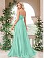 billiga Semi-formell / Cocktail-A-Linjig Quinceanera Klänningar Elegant Klänning Formell Bröllop Golvlängd ärmlös Spaghetti Axel Chiffon med Fällor
