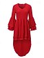 preiswerte Western Boho Kleid-Damen Minikleid Boho-Kleid Westernkleid Mode Klassisch Modern Outdoor Ferien Ausgehen Normale Passform Einfach Langarm V Ausschnitt Rote Sommer