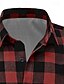 abordables chemise boutonnée pour homme-Homme Chemise Chemise d&#039;été Chemise Décontractée Chemise Boutonnée Chemises à carreaux Noir Rose Claire Rouge Bleu Vert foncé Manche Courte Plaid Revers Vacances Rue Imprimé Vêtement Tenue Mode