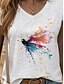 halpa Eläimet Tank Top-Naisten graafinen eläinkuvioinen perhonen toppi toppi vintage trooppinen tyylikäs hihaton lyhythihainen v-aukkoinen normaali topit päivittäin painatettu musta valkoinen keltainen pinkki sininen kesä