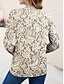 abordables T-shirt floral-T-shirt femme à manches longues col rond tunique florale graphique vintage chic classique tops réguliers impression quotidienne week-end rose bleu violet vert blanc cassé préautomne