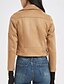 abordables Vestes en simili cuir-Femmes Veste Décontractée Gilet en daim Coupe-vent Chaud Fermeture éclair Avec Poches Mode Moderne Occasionnel Couleur Unie Sortir Week-end Fermeture éclair Régulier Revers en Pointe Coupe régulière