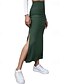 billige Ensfarvede nederdele-Dame Skjørte Afslappet Maxi Alm. taljede Nederdele Vanlig Spaltede spidser Mikroelastisk Ferierejse Gade Sort Rød Lysebrun Brun Sommer Polyester