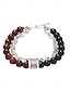 baratos Jóias Masculinas-Pulseira masculina de corrente com contas de pedra natural – pulseira ajustável de dois fios com fecho de alavanca para moda casual, urbana e de festa