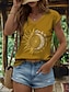 cheap Humor&amp;Quotes Tank Top-Women&#039;s Camisole Tank Top Graphic Geometric Moon Vintage Stylish Classic Sleeveless Short Sleeve V Neck Regular Tops Daily Vacation Wear Print Black White Yellow Red Blue Summer Spring