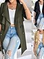 abordables Manteaux Trench-Femmes Veste Décontractée Confortable Respirant Avec Poches Mode Occasionnel Uni Vacances Rue Occasionnel Tenue quotidienne Ouvert devant Régulier Col Rabattu Coupe régulière manche longue Vêtements