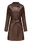 abordables Manteaux d&#039;Hiver-Femmes Manteau Coupe-vent Confortable Avec Poches Fermeture intégrale Mode street style Uni Extérieur Décontracté Quotidien Long Col Rabattu Coupe régulière manche longue Vêtements d&#039;extérieur Noir