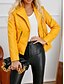 voordelige Imitatieleren jassen-Dames Jas van imitatieleer Winddicht Comfortabel Zak Volledige ritssluiting Modieus Buiten Effen Straat Casual / Dagelijks Normaal Strijkijzer Normale pasvorm Lange mouw bovenkleding Diep Paars Zwart