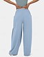 abordables jambe large et taille haute-Femmes Jambe large Slacks Streetwear Occasionnel Longueur complète Naturel Uni Avec Poches Conception à cordon élastique Confortable Rue Fête Rouge bordeaux Noir Vert Véronèse Marron clair Automne