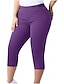 preiswerte Einfarbige Leggings-Damen Übergrössen Stoffhosen Leggings Gemütliche Leggings Stumpfhosen sportlich Wadenlang Natürliche Taille Einfach Elastischer Bund Bequem Po-Lifting Bauchkontrolle Yoga Alltagstauglich Dunkelrot