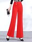 abordables pierna ancha y cintura alta-Mujer Perneras anchas pantalones de traje Pantalones Moda Ropa de calle Longitud total Alta cintura Plano Transpirabilidad Cómodo Calle Ropa Cotidiana Noche Negro Blanco Rojo Azul Real Primavera Otoño