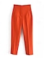 ieftine pantaloni rochii de dama-Pentru femei Costume Pantaloni Modă Șic Stradă Lungime totală Talie Înaltă Simplu Respirabilitate Comfortabil Afaceri Purtare Zilnică Maro Închis Gri Deschis Negru Alb Primăvară Toamnă Fit regulat