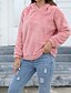 baratos Moletons Felpudos-Mulheres Pulôver Moletom Com Capuz Tecido Roupa de rua Casual Manga Longa Com Capuz Tops regulares Rua Feriado Para Noite Rosa Inverno