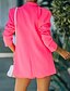 preiswerte Blazer &amp; Anzüge-Damen Blazer Bequem Atmungsaktiv Tasche Mode Modern Einfach Arbeit Täglich Regulär Umlegekragen Normale Passform Langarm Oberbekleidung Rosa Orange Grün Frühling Herbst