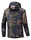 abordables veste de sport-Homme Veste d&#039;Extérieur Coupe-vent Vacances Quotidien Coupe-vent Avec Poches Printemps Automne Camouflage Mode Classique À capuche Régulier Noir Vert Gris Veste