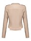 economico Giacche in finta pelle-Per donna Giacca in Ecopelle Confortevole Tasca Cerniera completa Moda Stile da Strada Semplice All&#039;aperto Casual Quotidiano Corto Collo ripiegato Vestibilità regolare Manica Lunga Capispalla Nero