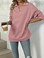 voordelige Textured Hoodies en Sweatshirts-Dames Trui-sweatshirt Sweatshirts Effen Streetwear Casual Lange mouw V-hals Normale tops Straat Feestdagen Uitgaan Zwart Blozend Roze Licht Grijs Licht Blauw Herfst Winter