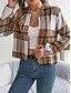 abordables Manteaux 3D-Femmes Veste Décontractée Confortable Respirant Imprimé Occasionnel Plaid Vacances Rue Tenue quotidienne Sortir Ouvert devant Court Col montant Coupe régulière manche longue Vêtements d&#039;extérieur