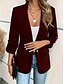 abordables Blazers et Costumes-Femmes Blazer Confortable Respirant Avec Poches Mode Occasionnel Uni Bureau Rue Occasionnel Tenue quotidienne Simple Boutonnage Régulier Col Rabattu Coupe régulière manche longue Vêtements d&#039;extérieur