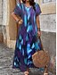 ieftine Rochii cu dungi și geometrice-Pentru femei Rochie Maxi Rochie A line Casual În aer liber Plajă Potrivire Largă Dunga Manșon scurt În V Roz Îmbujorat Roșu-aprins Albastru piscină Mov Vară Primăvară