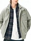 abordables Chaquetas Informales-Hombre Chaqueta ligera Chaqueta casual Vacaciones Diario Cortavientos Bolsillo Primavera Otoño Plano Moda Clásico Escote Chino Regular Albaricoque Negro Morado Verde Trébol Caqui Chaquetas