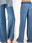 economico gamba larga e vita alta-Per donna Jeans Gamba larga Pantaloni Moda Streetwear Lunghezza intera Vita Alta Semplice Elastico in vita Traspirabilità Confortevole Streetwear Abbigliamento quotidiano Uscire Nero Azzurro