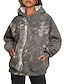cheap Graphic shop Sweatshirts &amp; Hoodies-Women&#039;s Pullover Hoodie Sweatshirt Floral Streetwear Casual Long Sleeve Hooded Regular Tops Street Holiday Going out Pocket Print White Orange Green Khaki Light Grey Fall Winter